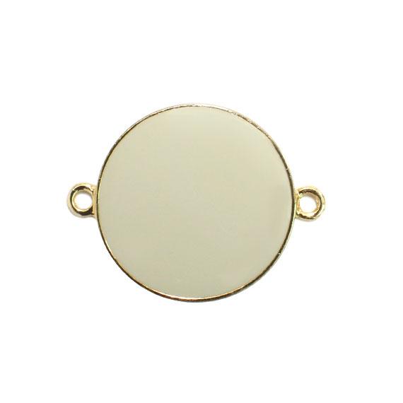 Non-Silver 27Mm Ivory Vinyl Circle Gold Color Findings - Atlanta Jewelers Supply