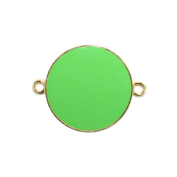 Non-Silver 27Mm Lime Green Vinyl Circle Gold Color Findings - Atlanta Jewelers Supply