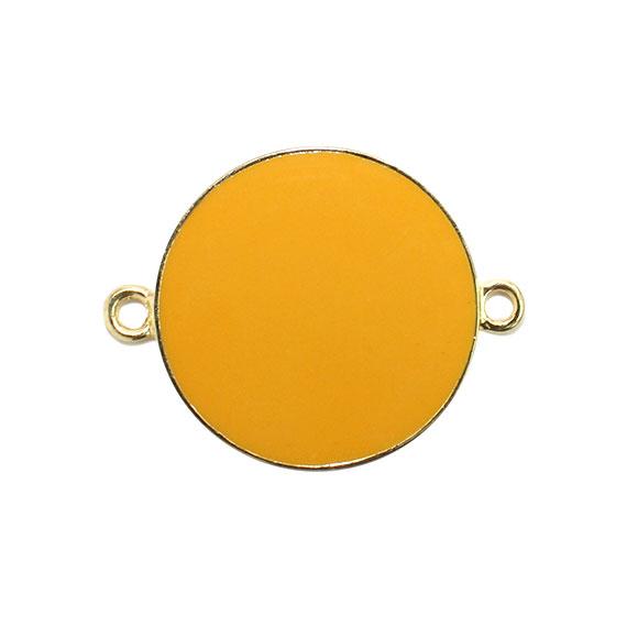Non-Silver 27Mm Mustard Yellow Vinyl Circle Gold Color Findings - Atlanta Jewelers Supply