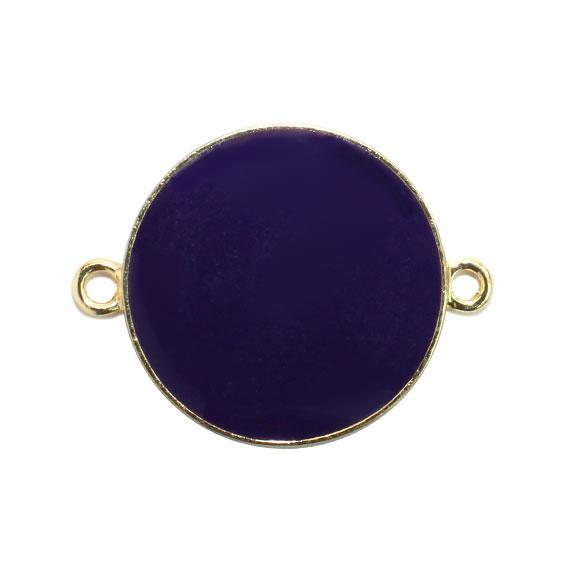 Non-Silver 27Mm Midnight Indigo Vinyl Circle Gold Color Findings - Atlanta Jewelers Supply