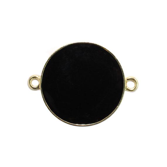 Non-Silver 27Mm Black Vinyl Circle Gold Color Findings - Atlanta Jewelers Supply