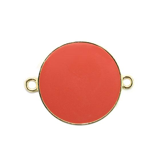 Non-Silver 27Mm Salmon Vinyl Circle Gold Color Findings - Atlanta Jewelers Supply
