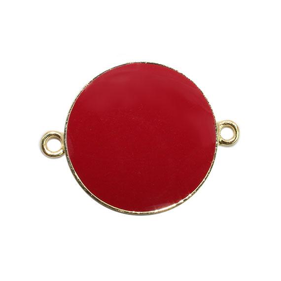 Non-Silver 27Mm Crimson Vinyl Circle Gold Color Findings - Atlanta Jewelers Supply