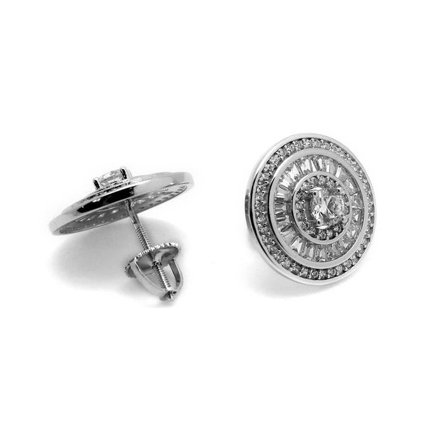 Triple Halo Micropave Disc Post Earrings - Atlanta Jewelers Supply