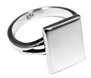 Sterling Silver Rectangle Engravable Rings With Split Band - Atlanta Jewelers Supply