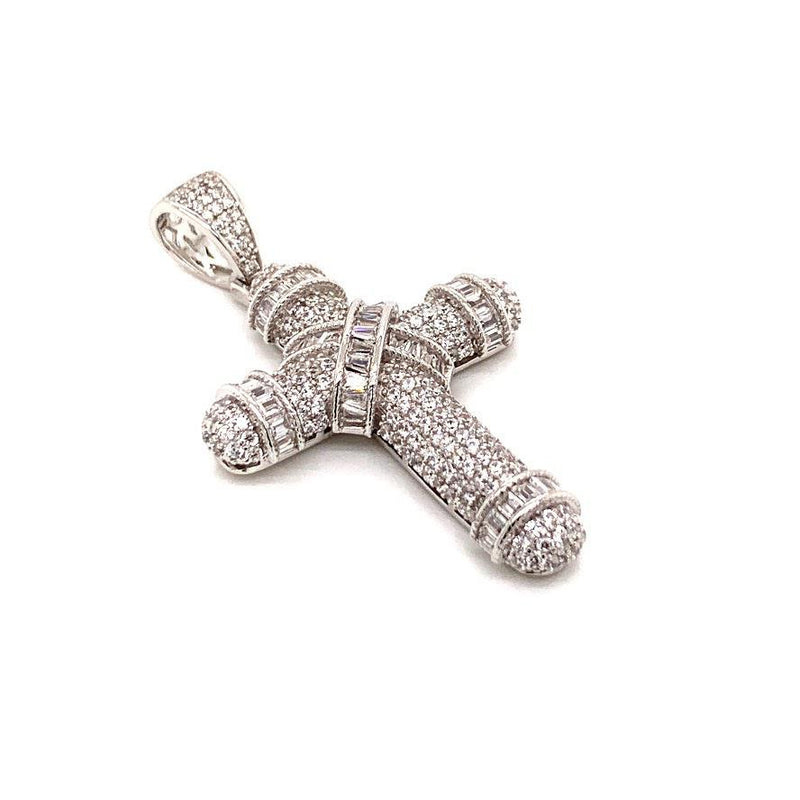 RICH STERLING SILVER CROSS CZ PENDANT - Atlanta Jewelers Supply