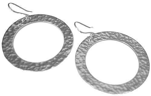 German Silver Round Cut-Out Hammered Earrings - Atlanta Jewelers Supply