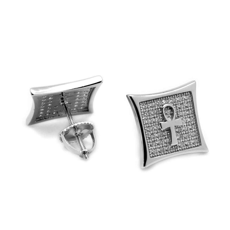 Ankh Micropave Post Earrings - Atlanta Jewelers Supply