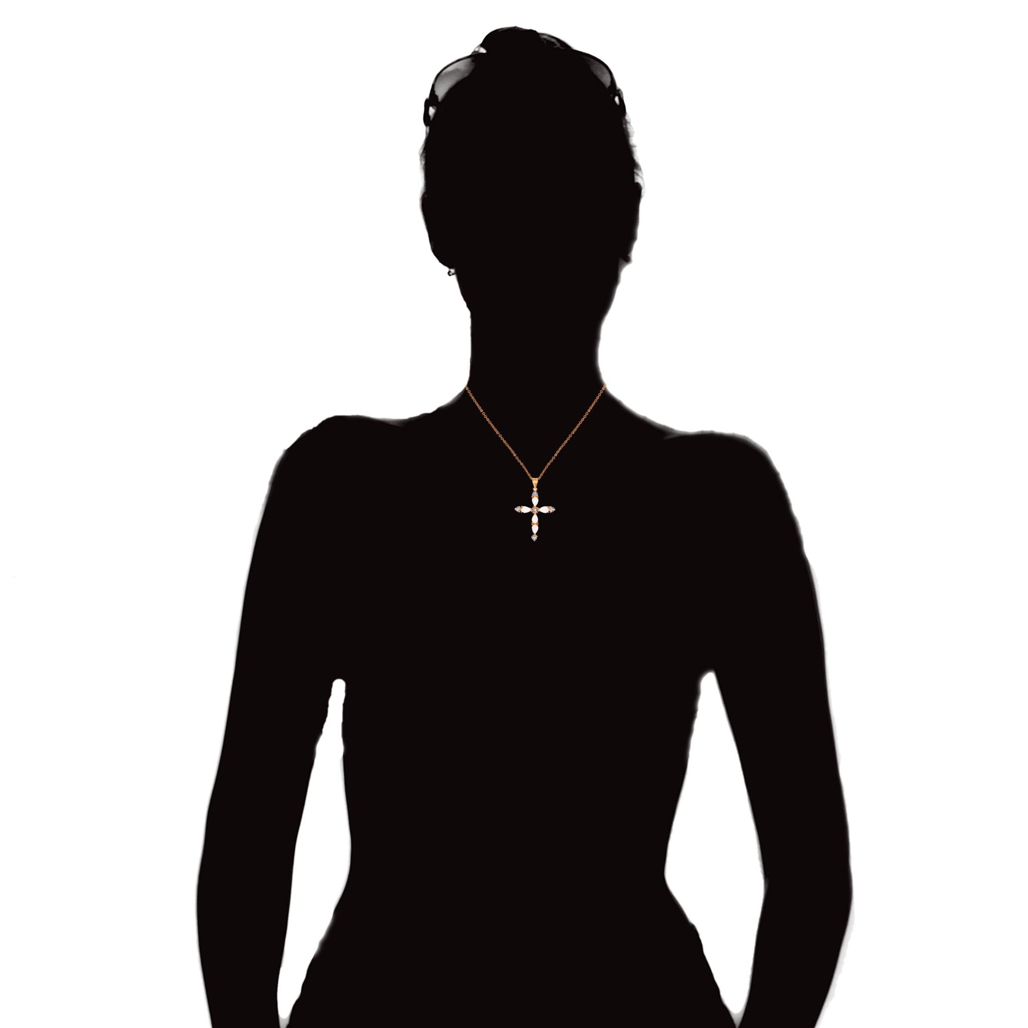 ROSE OPAL/CZ CROSS PENDANT - Atlanta Jewelers Supply