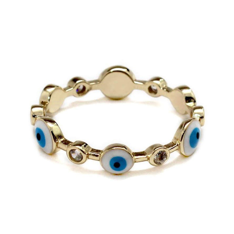 STERLING SILVER EVIL EYE RING IN LIGHT AND DARK BLUE COLORS - Atlanta Jewelers Supply