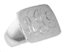 Sterling Silver Plain Large Engravable Rectangular Ring - Atlanta Jewelers Supply