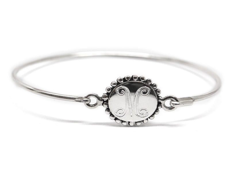 Sterling Silver Engravable Beaded Circle Disc Baby Bracelet - Atlanta Jewelers Supply