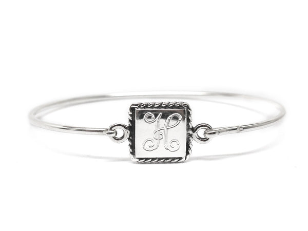 Sterling Silver Engravable Square Rope Disc Baby Bracelet - Atlanta Jewelers Supply