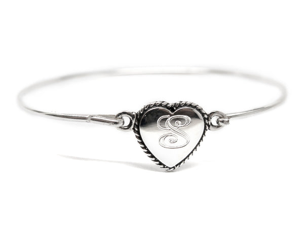 Sterling Silver Engravable Heart Rope Disc Baby Bracelet - Atlanta Jewelers Supply
