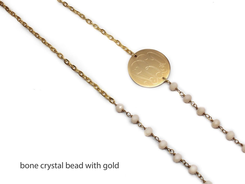 Elegant Engraved Sideways Necklace With Gold Steel Disc - Atlanta Jewelers Supply