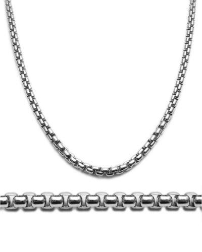STERLING SILVER RHODIUM FINISH ROUND BOX CHAIN NECKLACE IN 3.5MM (GAUGE 300) - Atlanta Jewelers Supply