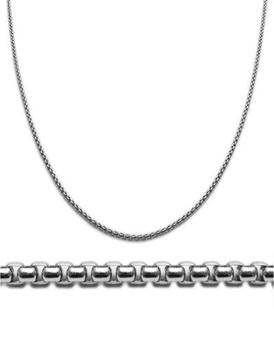STERLING SILVER RHODIUM FINISH ROUND BOX CHAIN NECKLACE IN 1.8MM (GAUGE 140) - Atlanta Jewelers Supply