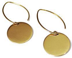 Engravable German Silver Shiny Gold Long Wire Earrings - Atlanta Jewelers Supply