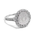 Elegant Engravable Sage Sterling Silver Circle CZ Ring - Atlanta Jewelers Supply