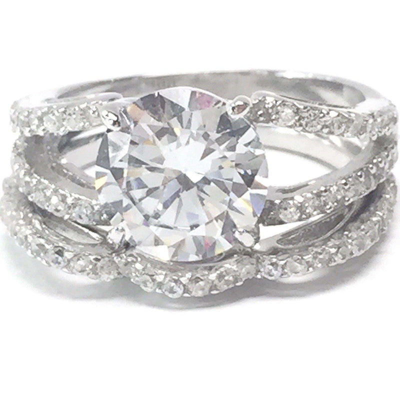 Elegant Set Of Two Cz Sterling Silver Rings To Your Trendy Collection - Atlanta Jewelers Supply