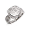 Elegant Engravable Ellie Sterling Silver Square CZ Ring - Atlanta Jewelers Supply