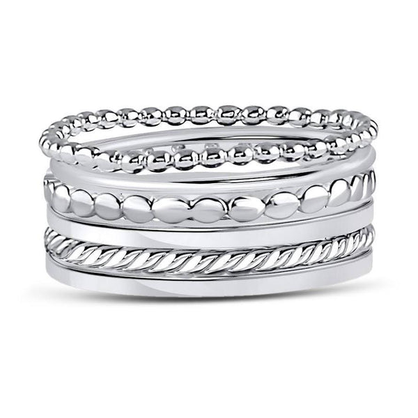 STERLING SILVER 6 BANDS STACKABLE SET RING - Atlanta Jewelers Supply