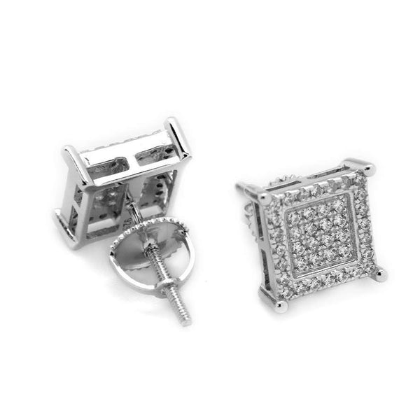Sterling Silver Dazzling Square Post Earrings - Atlanta Jewelers Supply