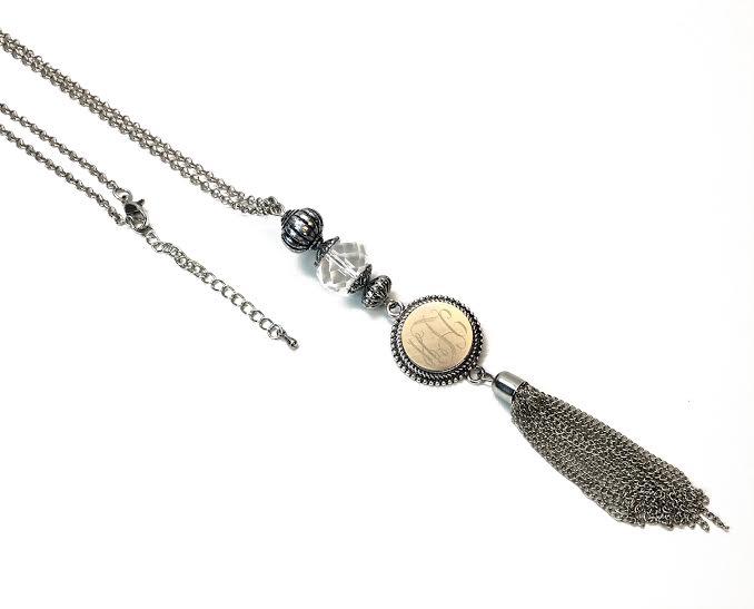 Engravable Fashion Crystal Snap Tassel Necklace in 3 Colors - Atlanta Jewelers Supply