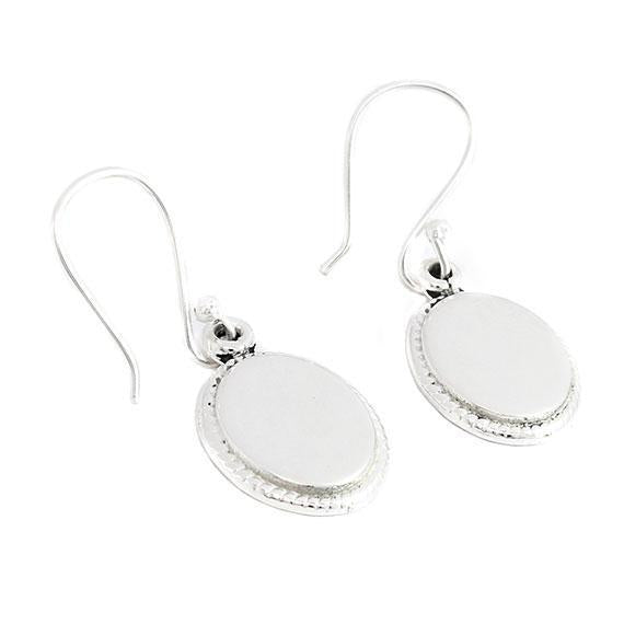 Engravable German Silver Oval Earrings With Rope Design Border - Atlanta Jewelers Supply