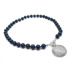 Tiffany Style Hand Knotted Bead Necklace with Engraved Gold Disc - Atlanta Jewelers Supply