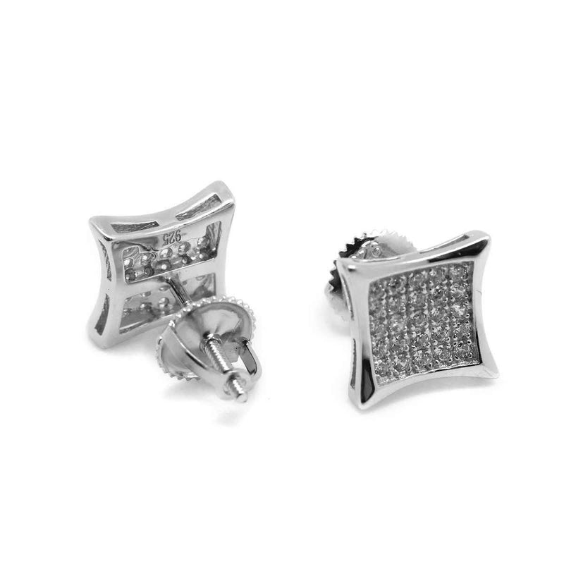 Curved Square Micropave Earrings - Atlanta Jewelers Supply