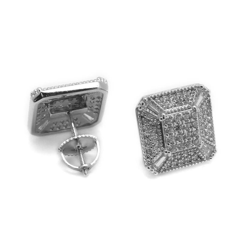 Ornate Square Micropave Earrings - Atlanta Jewelers Supply