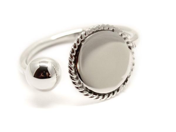 Sterling Silver Engravable Open Cuff Ring With Rope Trim - Atlanta Jewelers Supply