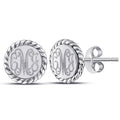 Sterling Silver Engravable Stud Earrings with Rope around - Atlanta Jewelers Supply