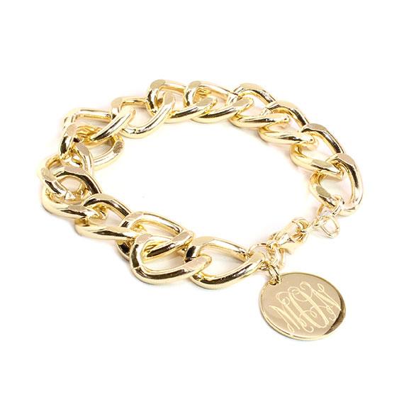 Fashion Engravable Gold Color Small Opened Link Bracelet - Atlanta Jewelers Supply