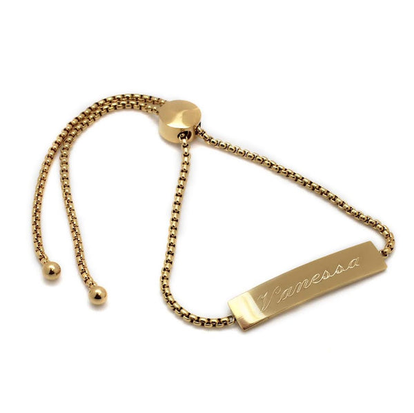 STAINLESS STEEL ENGRAVABLE ADJUSTABLE BAR BRACELET - Atlanta Jewelers Supply