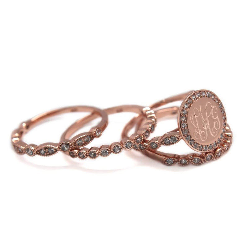 Sterling Silver Engravable Decorative Band Stackable Rings - Atlanta Jewelers Supply