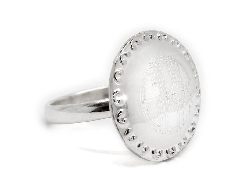 German Silver Round Engravable SPOON Border Ring - Atlanta Jewelers Supply