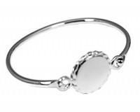 German Silver Engravable ROUND Baby Bracelet with Rope Trim Design - Atlanta Jewelers Supply