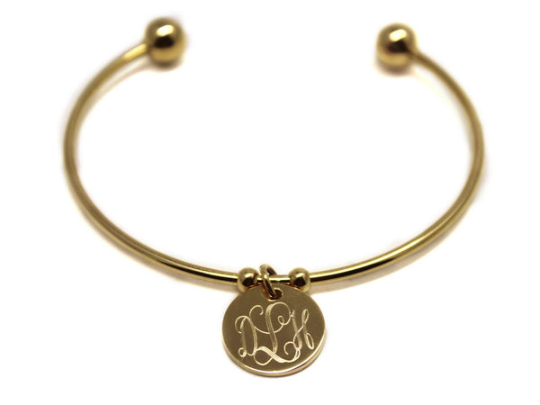 Fashion Engravable Ball Cuff Bracelet with Disc - Atlanta Jewelers Supply