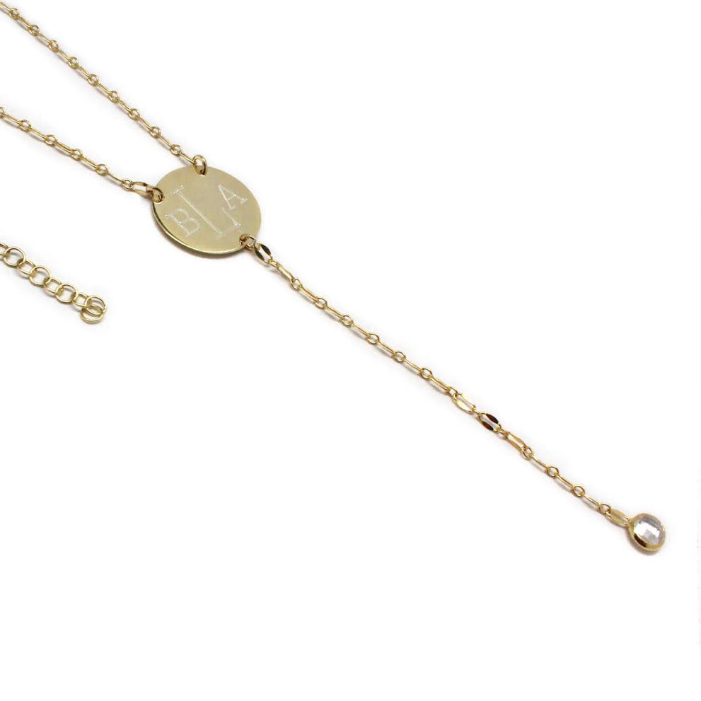 Sterling Silver Designer Inspired Lana Engravable Y  Necklace - Atlanta Jewelers Supply