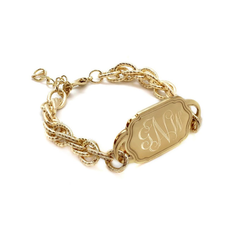 DESIGNER INSPIRED TWISTED LINK ENGRAVABLE BRACELET - Atlanta Jewelers Supply