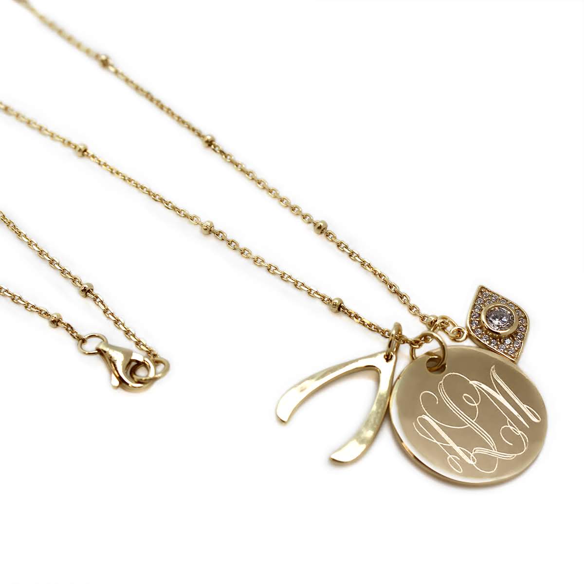 Engravable Eye x Lucky Bone Necklace - Atlanta Jewelers Supply
