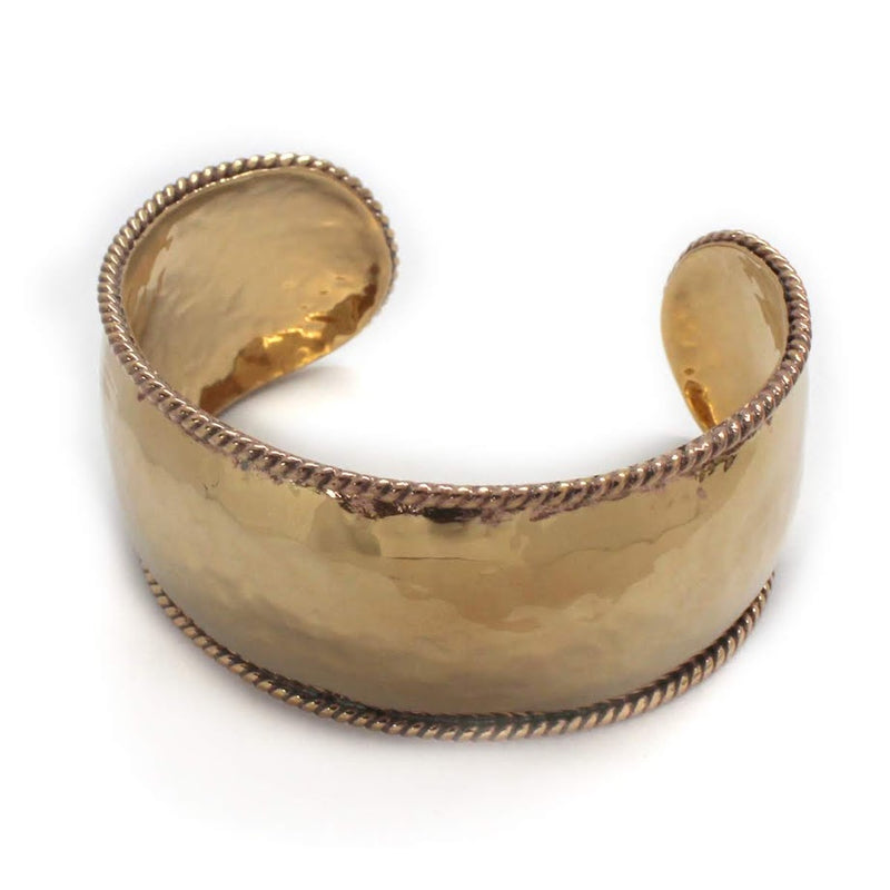 Engravable German Silver Rope Cuff Gold Hammered Bracelet - Atlanta Jewelers Supply