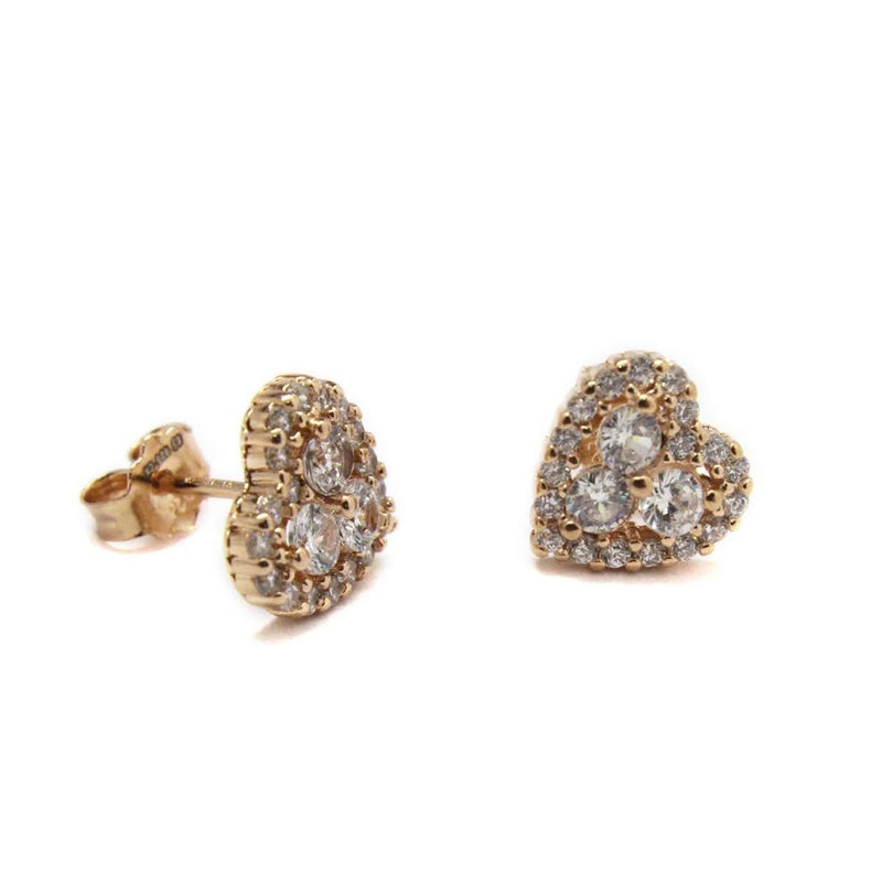 Sterling Silver CZ Heart Post back Earrings - Atlanta Jewelers Supply