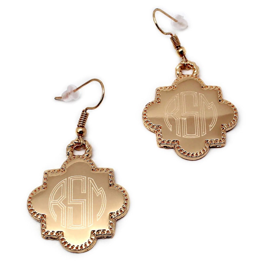 Fashion Engraved Quatrefoil Earrings - Atlanta Jewelers Supply