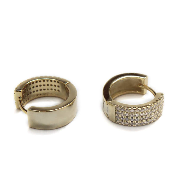 Sterling Silver Pave Huggie Hoops - Atlanta Jewelers Supply