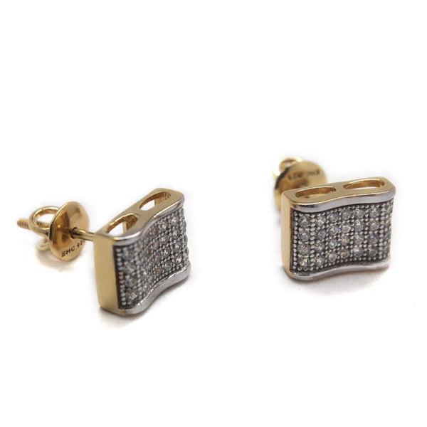 Sterling Silver Pave Ribbon Posts - Atlanta Jewelers Supply