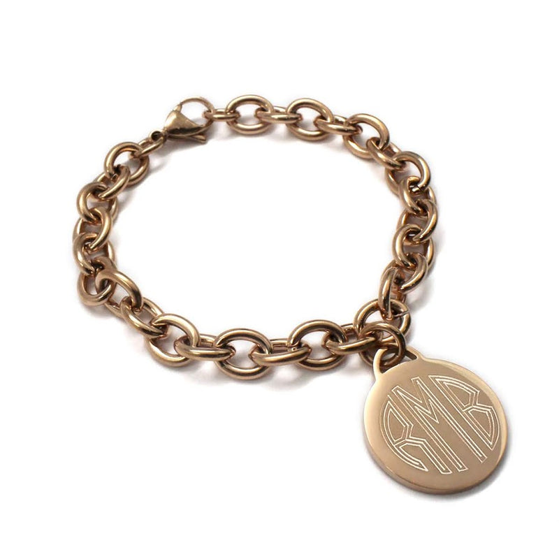 Stainless Steel Round disc Charm Bracelet - Atlanta Jewelers Supply