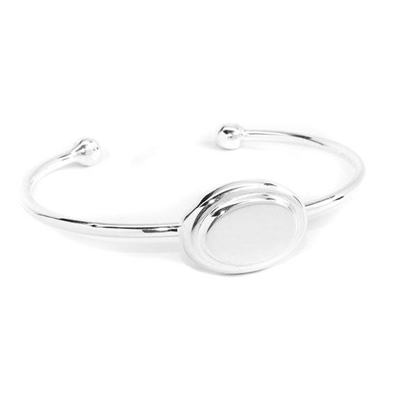 Engravable German Silver Expandable Oval Bangle Bracelet - Atlanta Jewelers Supply